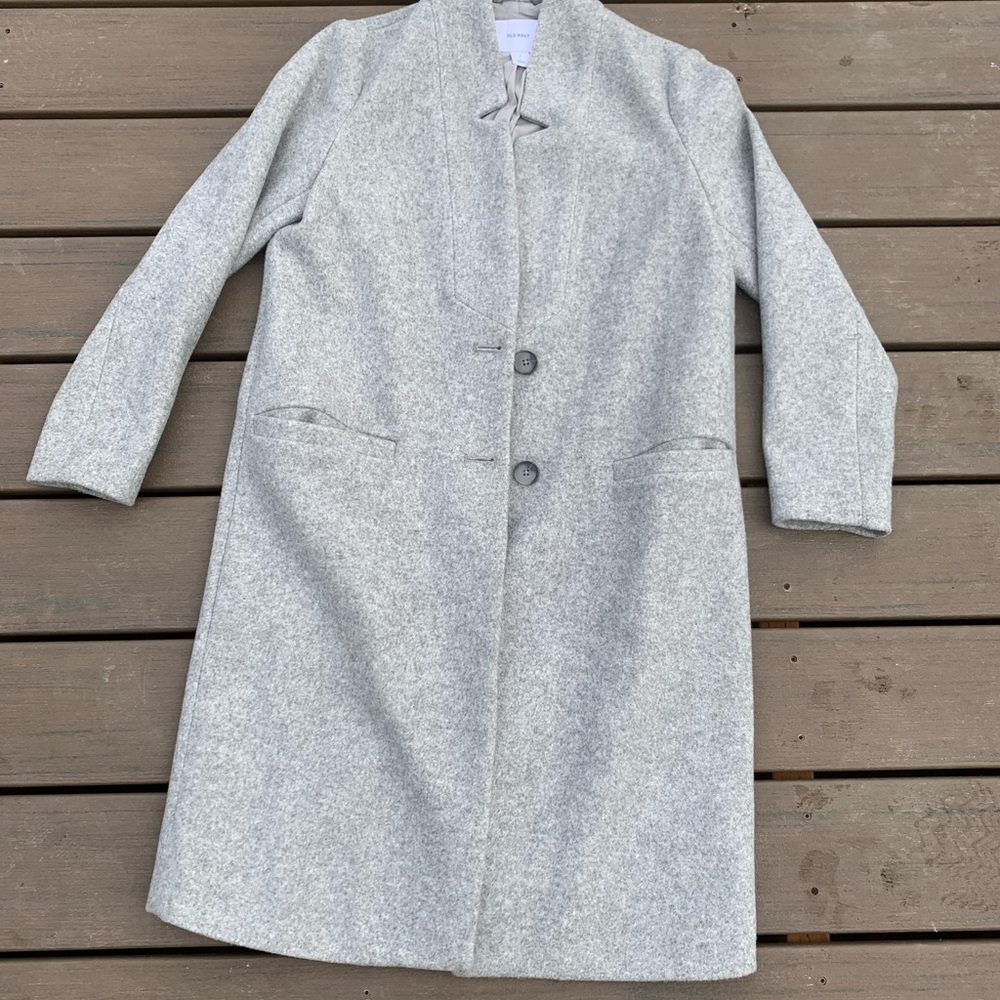 Gray Wool Blend Coat